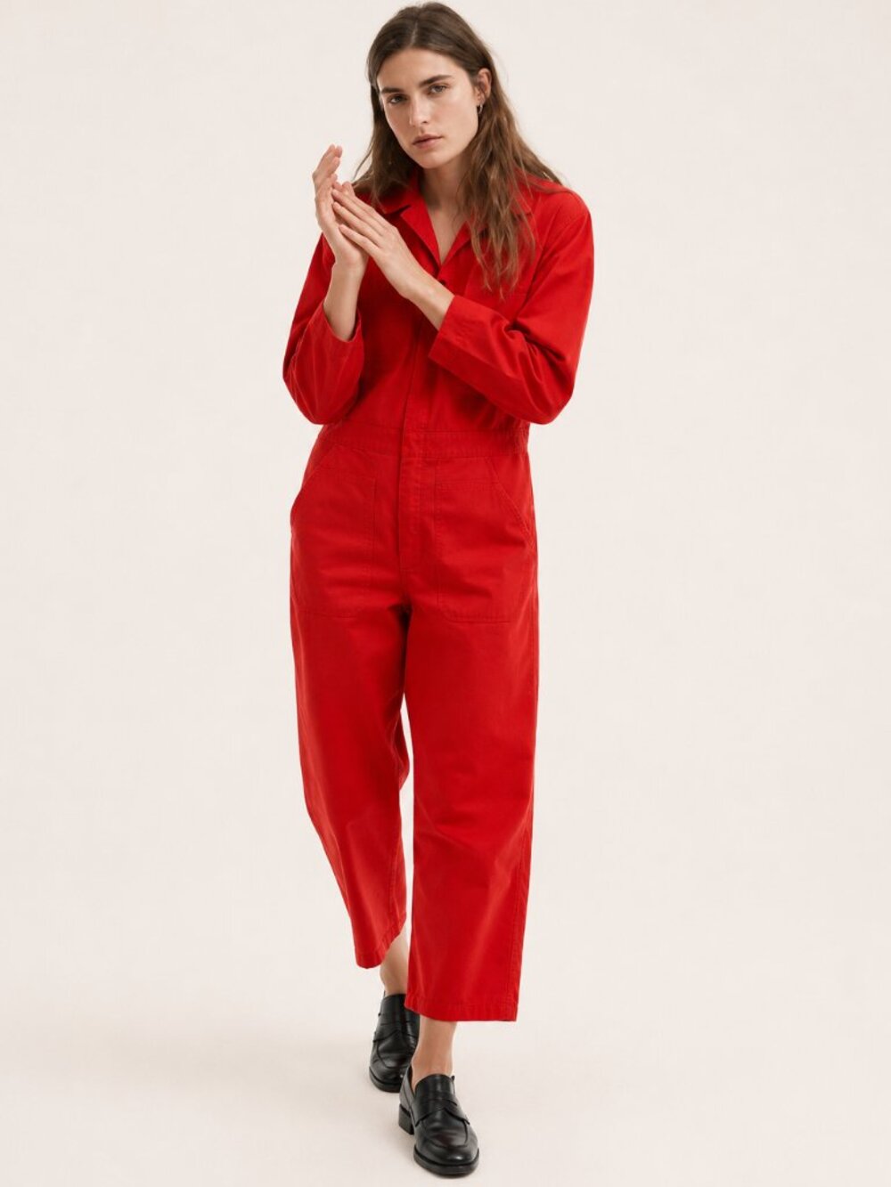 Lincoln Red Utility Jumpsuit Japanese Twill Cotton Coveralls Size C